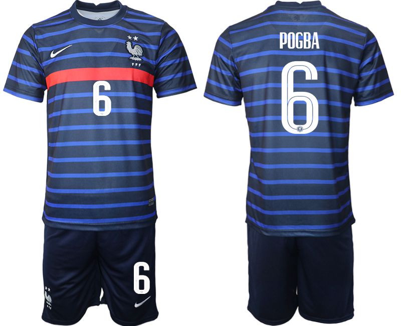 Men 2020-2021 European Cup France home blue #6 Soccer Jersey
